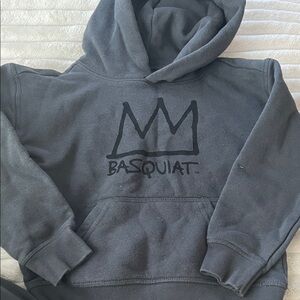 GAP Kids Gray Hoodie with Black Crown Design